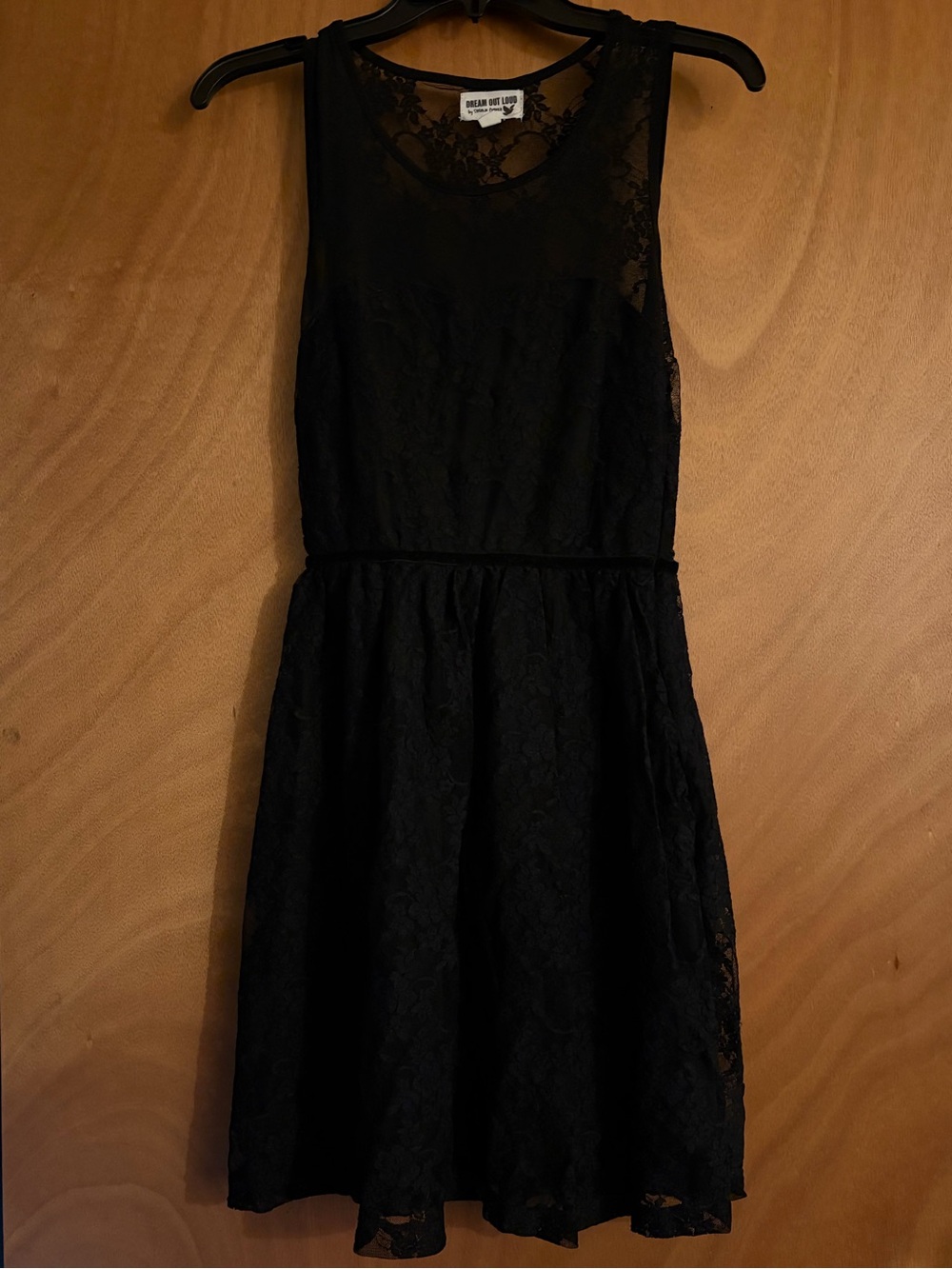 Dream Out Loud by Selena Gomez Black Lace Fit-and-Flare Dress - Picture 1 of 2
